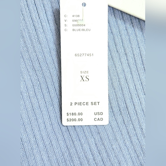 NWT Anthropologie Flat White 2Pc Ribbed Sweater Dress XS Blue Grey Retails $180 - Picture 15 of 16